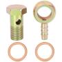 X AUTOHAUX 18mm Banjo Hose Barb Bolt Fittings Banjo Bolt Washer Metal for Motorcycle Car