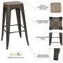 Devoko Metal Bar Stool 30 Indoor Outdoor Stackable Barstools Modern Industrial Square Wood Top Bar Stools Set of 4 (Gun) Devoko Metal Bar Stool 30 Indoor Outdoor Stackable Barstools Modern Industrial Square Wood Top Bar Stools Set of 4 (Gun)