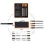 17Pcs File Tool Set with Carry Case,Premium Grade T12 Drop Forged Alloy Steel, Precision Flat/Triangle/Half-round/Round Large File and 12pcs Needle Files/1 brush