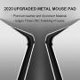 Hard Metal Silver Aluminum Mouse Pad Mat Ultra Thin Big XL Double Side Design Mouse Mat Waterproof Fast and Accurate Control for Gaming and Office(Large 11.81X9.45 Inch)