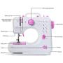 Sewing Machine Mini Portable Electric Portable Household Overlock 12 Built-in Stitches with Foot Pedal for Amateurs Beginners Embroidery Pink Safety