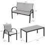 Tangkula 4 Piece Patio Furniture Outdoor Sofa Garden Lawn Sectional Conversation Set Outdoor Garden Poolside Glass Top Tea Coffee Table and Chairs with Smooth Armrest (Gray) Tangkula 4 Piece Patio Furniture Outdoor Sofa Garden Lawn Sectional Conversation Set Outdoor Garden Poolside Glass Top Tea Coffee Table and Chairs with Smooth Armrest (Gray)