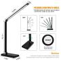 LED Desk Lamp, Desk Lamps for Home Office with USB Charging Port and 3000mah Battery, Eye-Caring Table Lamp with 5 Color Modes and 5 Brightness Levels, 30/60mins Timer Desk Light for Working, Reading