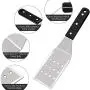 HaSteeL Metal Spatulas, Stainless Steel Griddle Spatula Tools with Riveted Handle, Heavy Duty Burger Turner for Teppanyaki BBQ Flat Top Hibachi Cast Iron Grilling Cooking, Dishwasher Safe - (2Packs)