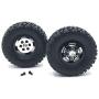 JVSISM Metal Wheel Rim with Rubber Tire Tyre for WPL C14 C24 C34 B14 B24 4X4 4WD 1/16 RC Truck Car Upgrade Parts,Black