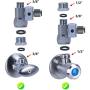 YUHX Metal Brass 3/8 Feed Water Adapter Water Line T Valve Adapter 1/4'' OD Push Fit Angle Stop Adapter for Water Purifier RO System,ice maker,Fits Both 3/8'' & G1/2'' Connection water line splitter 1/4 YUHX Metal Brass 3/8 Feed Water Adapter Water Line T Valve Adapter 1/4'' OD Push Fit Angle Stop Adapter for Water Purifier RO System,ice maker,Fits Both 3/8'' & G1/2'' Connection water line splitter 1/4