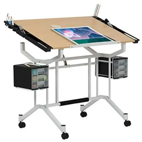 Studio Designs Pro Craft Station in White with Maple 13245 Studio Designs Pro Craft Station in White with Maple 13245