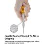 MulWark 5'' Spring-Loaded Automatic Steel Center Hole Punch Marker Scriber For Wood, Metal, Plastic, Car Window Puncher Breaker Tool-With Palm Cushion Cap, Adjustable Impact-A Replacement Tip Included