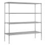 Sandusky WS722474-C Chrome Steel Heavy Duty Adjustable Wire Shelving, 2400 lbs Capacity, 72'' Width x 74'' Height x 24'' Depth, 4 Shelves