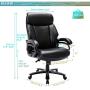 High Back Big & Tall 400lb Office Chair - Heavy Duty Metal Base, Adjustable Tilt Angle, Thick Padding and Ergonomic Design Bonded Leather Executive Desk Computer Task Swivel Chair