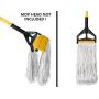 Alpine Industries Commercial Quick-Change Iron Mop Handle - Professional Mopping Tube w/Metal Gripper for Rags - Heavy Duty Stick & Mop Head Replacement Holder (Iron)
