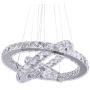 Dixun LED Modern Crystal Chandeliers 3 rings LED Ceiling Lighting Fixture Adjustable Stainless Steel Pendant Light for Bedroom Living Room Dining Room(White)