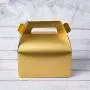 50-Pack Gable Metallic Gold Candy Treat Boxes,Small Goodie Gift Boxes for Wedding and Birthday Party Favors Box 6.2 x 3.5 x 3.5 inch