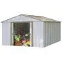 Arrow Oakbrook High Gable Steel Storage Shed, Eggshell/Taupe, 10 x 14 ft. Arrow Oakbrook High Gable Steel Storage Shed, Eggshell/Taupe, 10 x 14 ft.