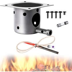 Mudder Fire Burn Pot and Hot Rod Ignitor Kit Replacement Parts for Pit and Traeger Pellet Grill Plus Screws and Fuse