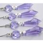 20 Pieces Chandelier Icicle Crystal U-Drop Prisms Lamp Parts Glass Pendants Beads for Wedding, Party or Holiday Decoration, 37mm, Purple