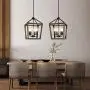 KingSo 4-Light Chandelier Rustic Metal Pendant Light, Adjustable Height Square Pendant Ceiling Hanging Light Fixture with Oil Rubbed Bronze Finish for Bedroom Kitchen Island Livingroom Farmhouse Foyer