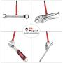 Housolution Grabber Tool Magnetic Four-claw Picker, Bendable Hose Reacher Pickup Sweeper with LED Lights, Flexible Long Handy Reaching Assist Tool for Litter Pick/Home Sink/Drain - Red