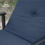 MFSTUDIO Patio Recliner Chair Metal Adjustable Back Outdoor Lounge Chair with 100% Olefin Cushion (Navy Blue)