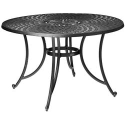 Crosley Furniture Sedona Solid-Cast Aluminum Outdoor Dining Table, 46-inch, Black