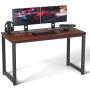 Coleshome Computer Desk 55 inch Modern Sturdy Office Desk Study Writing Desk for Home Office,Teak Coleshome Computer Desk 55 inch Modern Sturdy Office Desk Study Writing Desk for Home Office,Teak