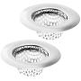 2 Pack - 2.25'' Top / 1'' Basket- Sink Strainer Bathroom Sink, Utility, Slop, Laundry, RV and Lavatory Sink Drain Strainer Hair Catcher. 1/16'' Holes. Stainless Steel