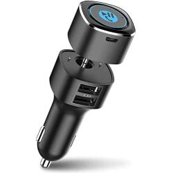 Bluetooth Receiver for Car, Esky Bluetooth 5.0 Hands-Free Car Kits/Bluetooth Aux Car Audio Adapter with Dual 2.4A USB Port Car Charger, Wireless Car Kits Audio Stereo - US Patent No. US 10,272,845 B2