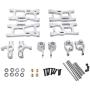 Tongina Upgrade Metal Front/Rear Swing Arms & Steering Hub C Seat Parts Kit for WLtoys 144001 RC Car Replacements - Silver
