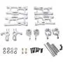 Tongina Upgrade Metal Front/Rear Swing Arms & Steering Hub C Seat Parts Kit for WLtoys 144001 RC Car Replacements - Silver Tongina Upgrade Metal Front/Rear Swing Arms & Steering Hub C Seat Parts Kit for WLtoys 144001 RC Car Replacements - Silver