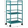 Ameriwood Home Marshall 3-Shelf Metal Rolling Utility Cart, Teal