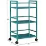 Ameriwood Home Marshall 3-Shelf Metal Rolling Utility Cart, Teal