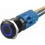 ESUPPORT 19mm 12V 5A Car Blue LED Light Angel Eye Metal Push Button Toggle Switch Socket Plug Latching Black Shell ESUPPORT 19mm 12V 5A Car Blue LED Light Angel Eye Metal Push Button Toggle Switch Socket Plug Latching Black Shell
