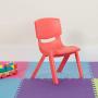 Flash Furniture Red Plastic Stackable School Chair with 10.5 Seat Height
