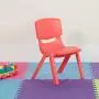 Flash Furniture Red Plastic Stackable School Chair with 10.5 Seat Height Flash Furniture Red Plastic Stackable School Chair with 10.5 Seat Height