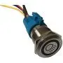 Etopar 12V 5A 19mm Car Auto Blue LED Light Lamp Main Beam Push Button Stainless Steel Metal Toggle Switch Socket Plug