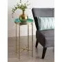 Kate and Laurel Celia Round Foldable Tray Accent Table, 14'' x 14'' x 25.75'', Light Teal and Gold, Modern Minimalist Design and Magnetic Tabletop Kate and Laurel Celia Round Foldable Tray Accent Table, 14'' x 14'' x 25.75'', Light Teal and Gold, Modern Minimalist Design and Magnetic Tabletop