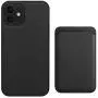 Phone Case Cover and Leather Wallet Card Holder Magnetic (Black, iPhone 12)
