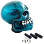 Lunsom Skull Shift Knobs Resin Shifter Head Most Car Transmission Shifting Stick Handle Fit Most Automatic Manual Vehicle (Metal Blue)
