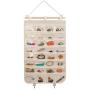 BB Brotrade Hanging Jewelry Organizer,Single Side 32 Clear PVC Pockets Wall Jewelry Storage with 2 Metal Hooks for Holding Jewelries (Beige)