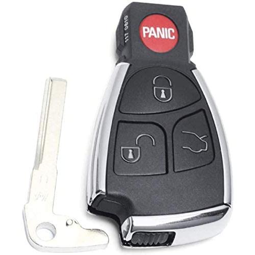 Beefunny Modified Smart Remote Car Key Shell Case 3 Button+Panic for Mercedes-Benz CLS C E S ( for Dual battery ONLY)