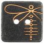 Bezelry 12 Pieces Square Engraving Dragonfly Pattern Holes Buttons. 15mmx15mm. (Black Copper)