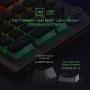 AULA L2098 RGB Mechanical Gaming Keyboard, 104 Floating-Keys Keyboard with Tactile Blue Switches, Silver Metal Board, Magnetic Light Bar Wrist Rest Plus 4 Backlit/Media Control Knob Buttons