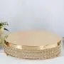 Efavormart Gold Grand Wedding Beaded Crystal Metal Cake Centerpiece Stand Wedding Party Rise Cake Display Stand - 15.5'' Diameter Efavormart Gold Grand Wedding Beaded Crystal Metal Cake Centerpiece Stand Wedding Party Rise Cake Display Stand - 15.5'' Diameter