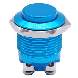 Twidec / 16mm Waterproof Blue Metal Shell Momentary Raised Top Push Button Switch 3A/12~250V SPST 1NO Start Button for car Modification Switch（Quality Assurance for 1 Years） M-16-BU-G