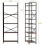 CosyStar 5-Tier Tall Bookcase, Rustic Wood and Metal Standing Bookshelf, Industrial Vintage Book Shelf Unit, Open Back Modern Office Bookcases