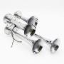 Viping car Horn Silver Four Double Row Horn 12V 170DB Loudspeaker Solenoid Valve Waterproof Pipe Electric The electromagnetic Valve Metal for car Every Vehicle Vans Truck Trains Boats with Large