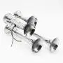 Viping car Horn Silver Four Double Row Horn 12V 170DB Loudspeaker Solenoid Valve Waterproof Pipe Electric The electromagnetic Valve Metal for car Every Vehicle Vans Truck Trains Boats with Large