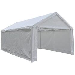 Abba Patio Extra Large Heavy Duty Carport with Removable Sidewalls Portable Garage Car Canopy Boat Shelter Tent for Party, Wedding, Garden Storage Shed 8 Legs, 12 x 20 Feet,White