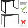 KINGSO Small Computer Desk 39'' Study Writing Table for Home Office, Black Modern Desk Laptop Desk Sturdy Work Table PC Wood Computer Table with Black Metal Frame(Black)