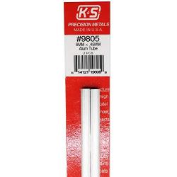 K&S Precision Metals 9805 Round Aluminum Tube, 6mm O.D. X .45mm Wall Thickness X 300mm Long, 2 Pieces per Pack, Made in The USA